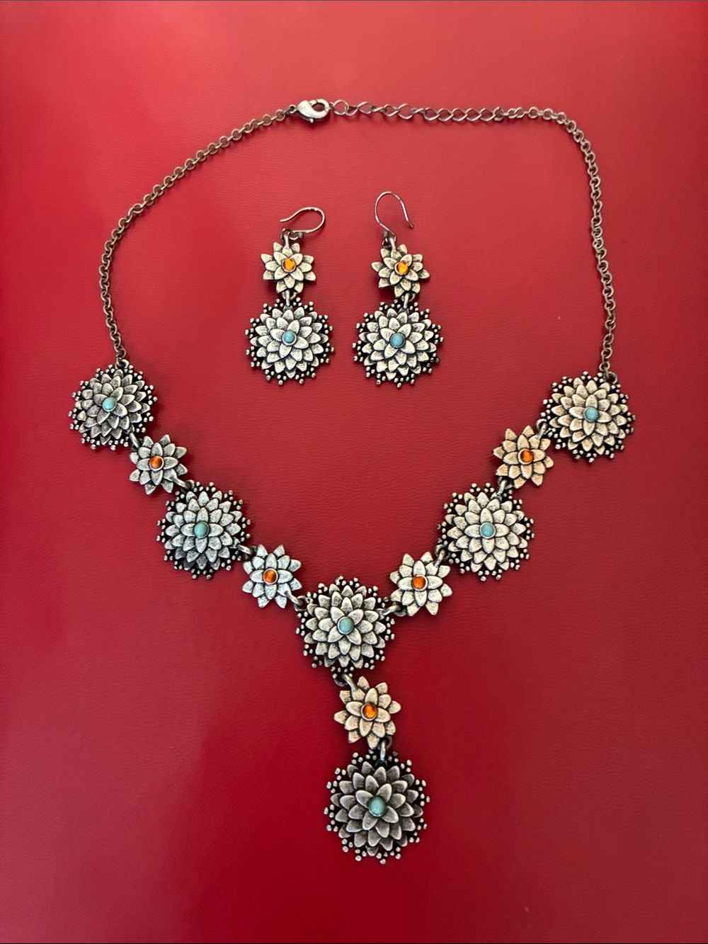 Floral Statement Necklace & Earrings